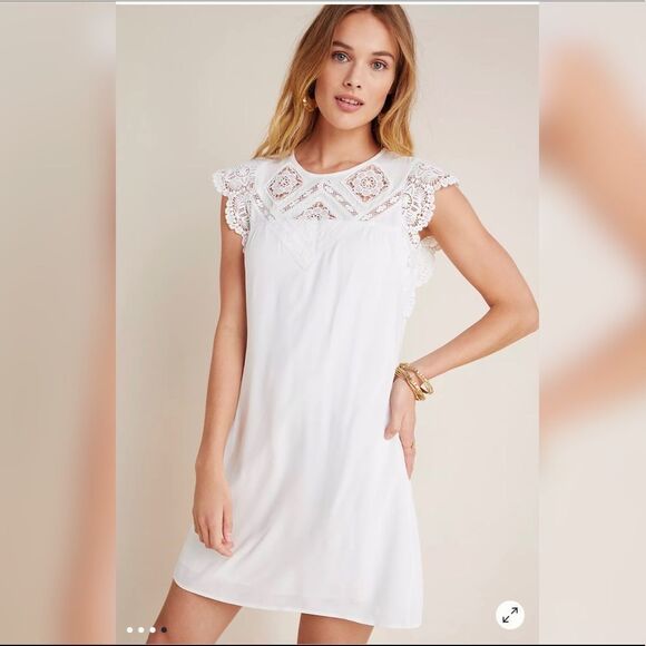Anthropologie Dresses & Skirts - Anthropologie - Melia Lace Mini Dress In White